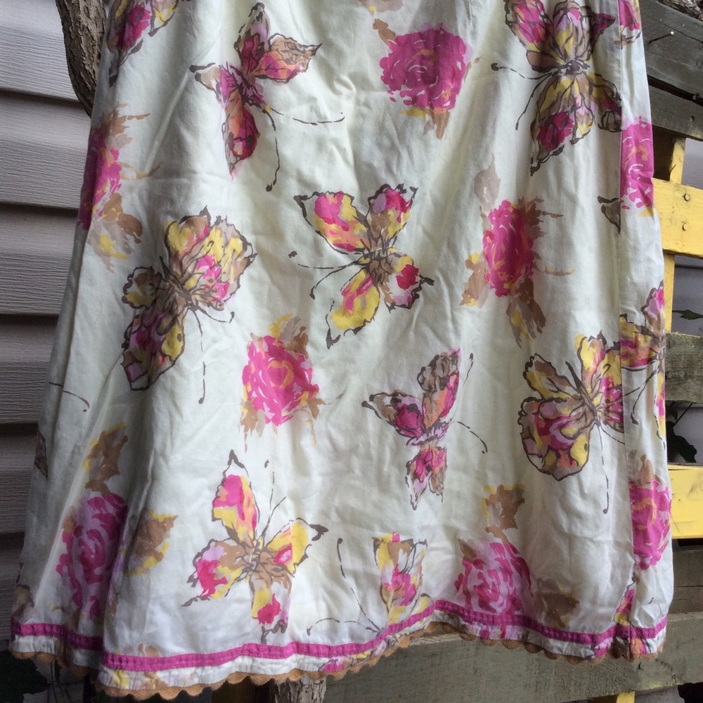 J.Jill Butterfly summer knee length skirt